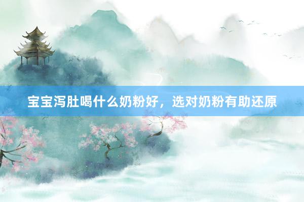 宝宝泻肚喝什么奶粉好，选对奶粉有助还原